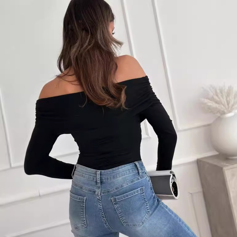 Off-Shoulder-Top für Frauen-Casual-Chic-Consatile-Look-Comfortable-Passform 4