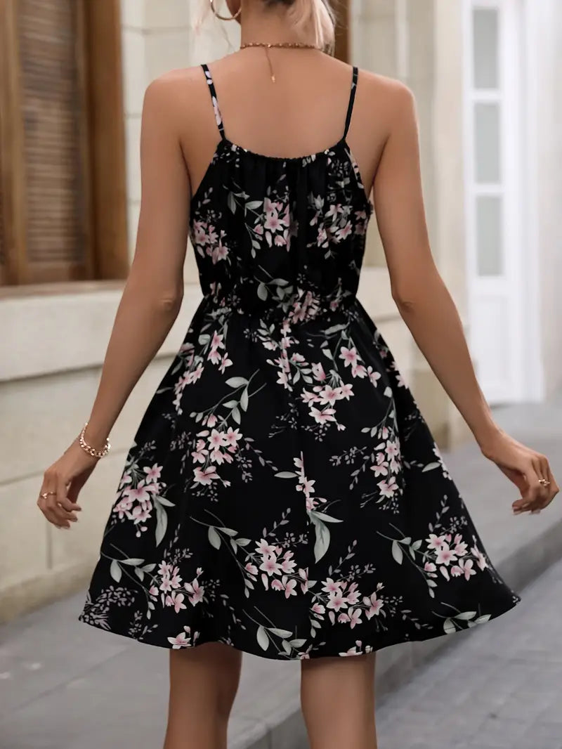 Damenkleid – Lebendige Blumen – 100 % Baumwolle – Leichtes Tragegefühl