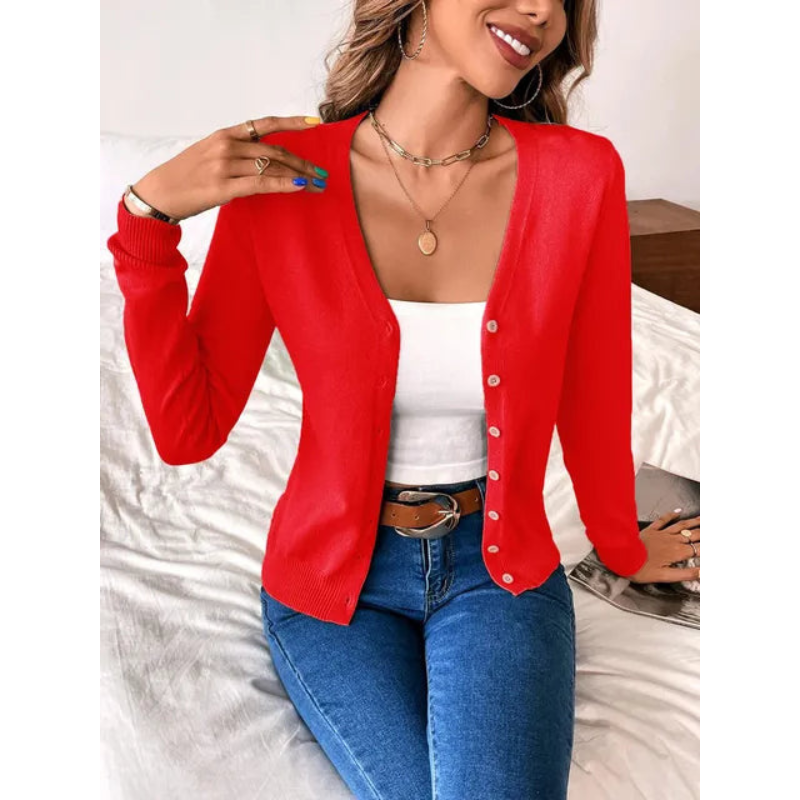 Damen-Strickjacke – Langarm – Elegantes Design – Vielseitig tragbar