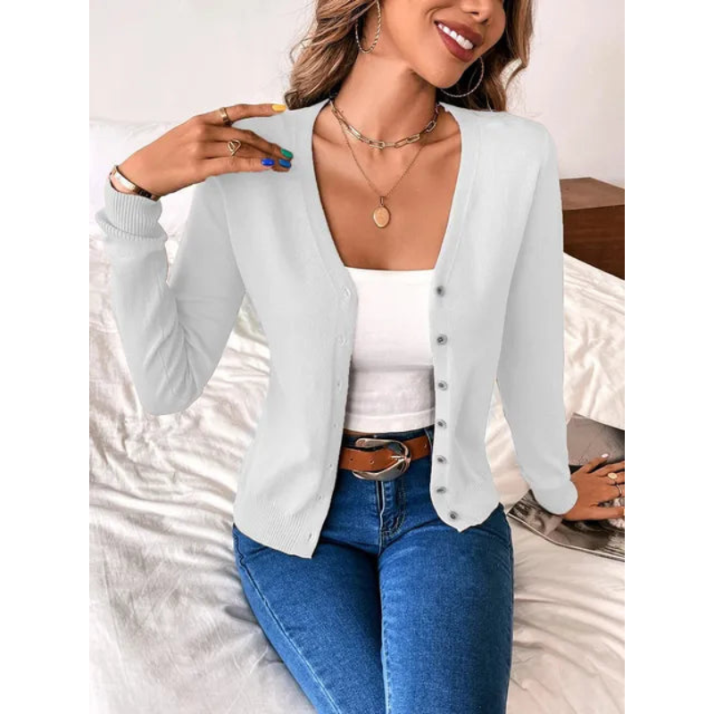 Damen-Strickjacke – Langarm – Elegantes Design – Vielseitig tragbar