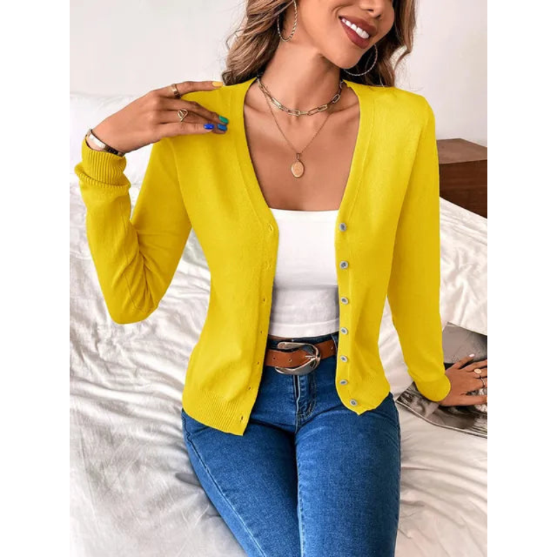 Damen-Strickjacke – Langarm – Elegantes Design – Vielseitig tragbar