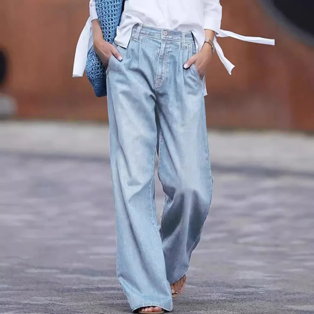 Baggy-Jeans für Damen – Stretch-Denim – lockere Passform – lässiger Look