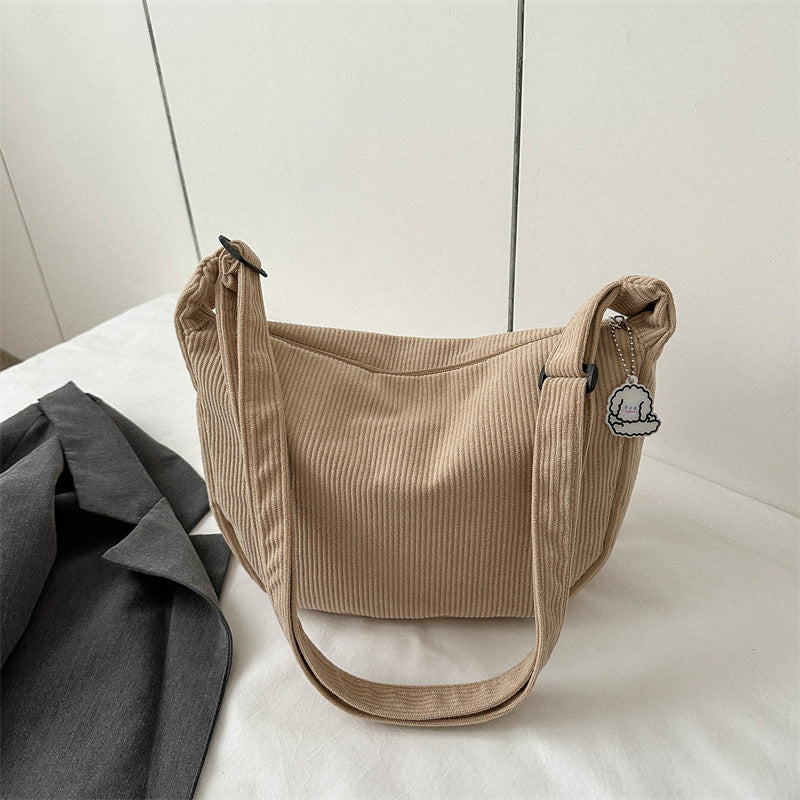 Damen-Umhängetasche – veganes Cord – geräumiger Innenraum – moderner Stil