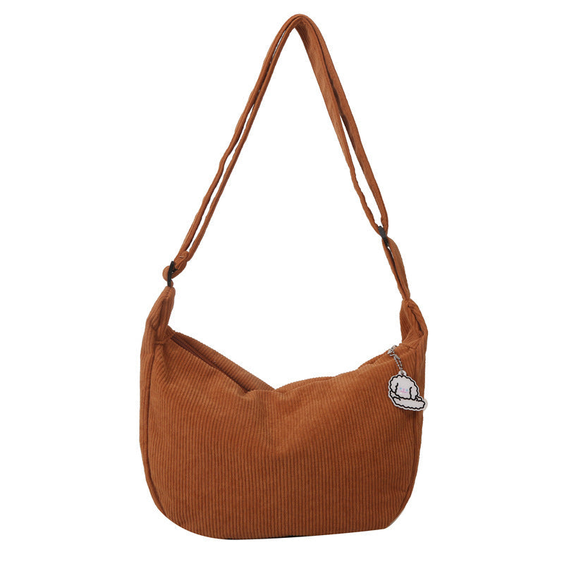 Damen-Umhängetasche – veganes Cord – geräumiger Innenraum – moderner Stil
