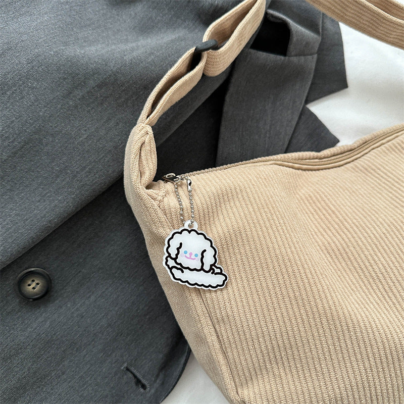 Damen-Umhängetasche – veganes Cord – geräumiger Innenraum – moderner Stil