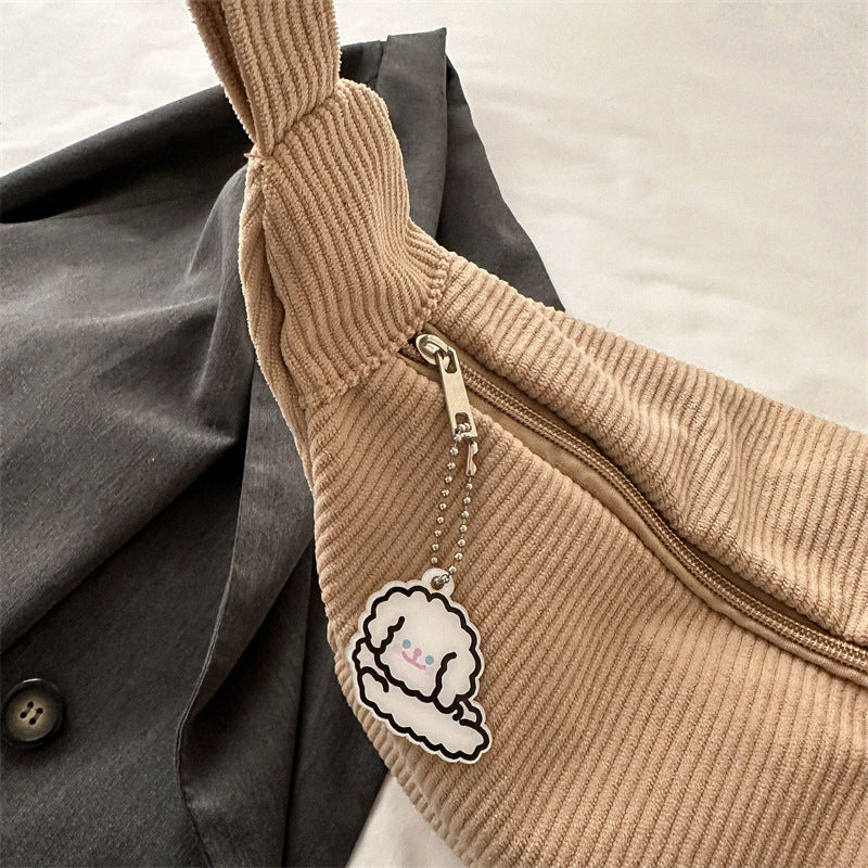 Damen-Umhängetasche – veganes Cord – geräumiger Innenraum – moderner Stil