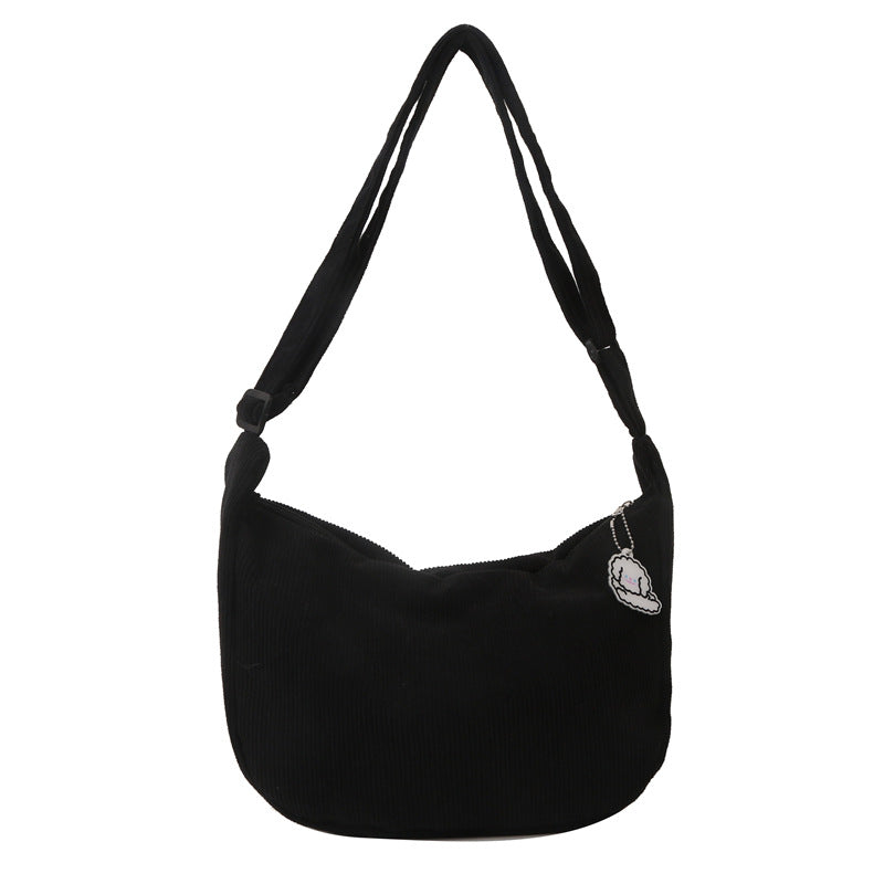 Damen-Umhängetasche – veganes Cord – geräumiger Innenraum – moderner Stil