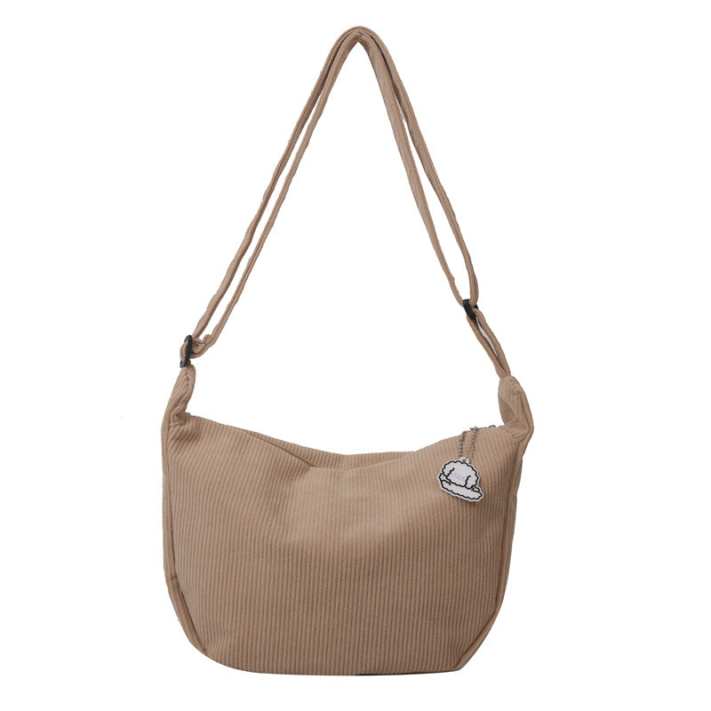 Damen-Umhängetasche – veganes Cord – geräumiger Innenraum – moderner Stil