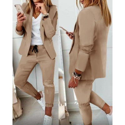 Damen Jogginganzug – Zweiteiliges Outfit – Verstellbarer Bund – Lässige Eleganz