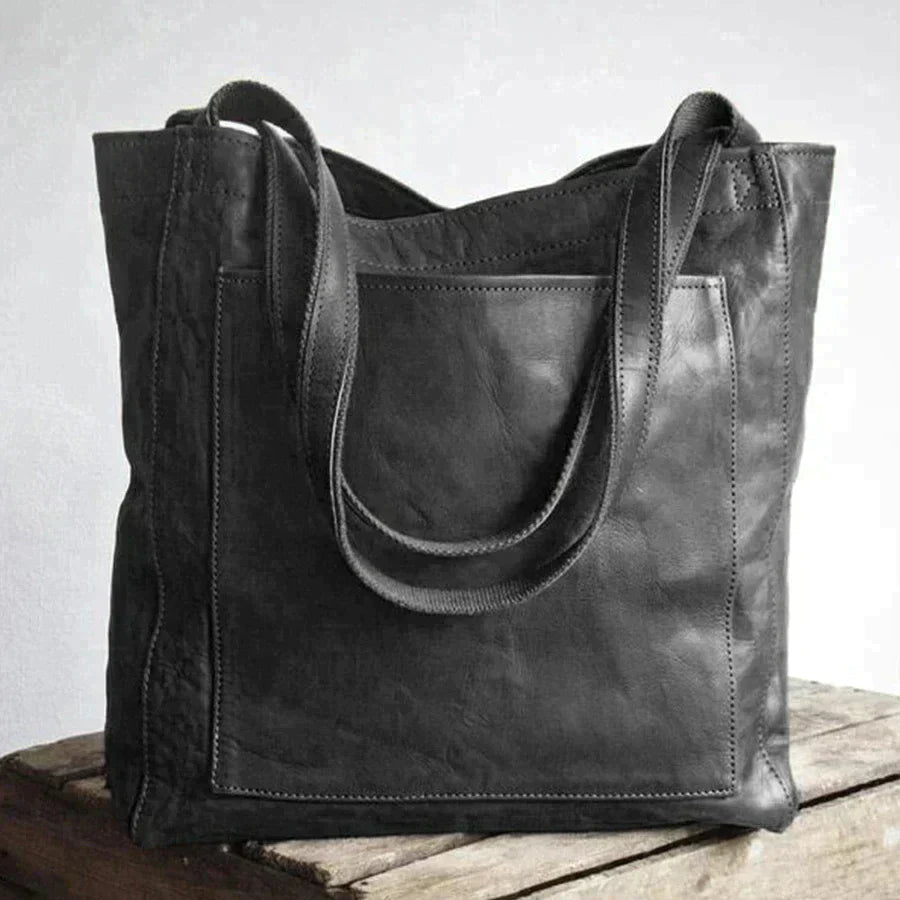 Damen-Lederhandtasche – Vintage-Stil – Geräumiger Innenraum – Weiches Material