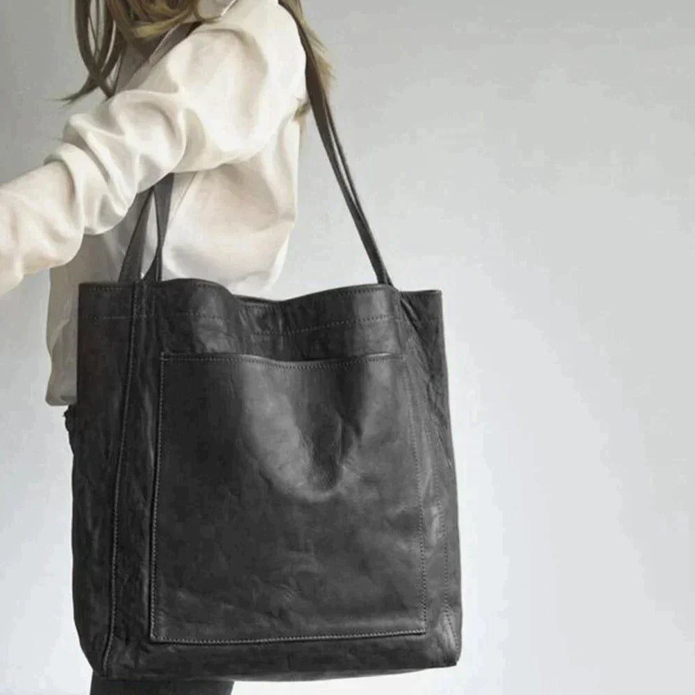 Damen-Lederhandtasche – Vintage-Stil – Geräumiger Innenraum – Weiches Material