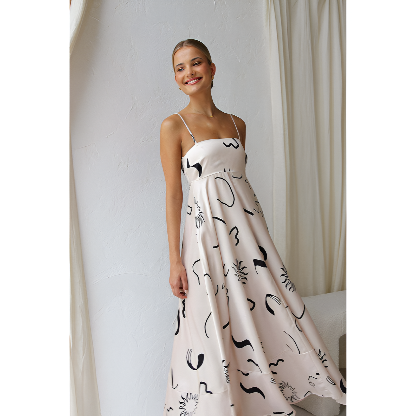 Maxikleid für Damen – Feine Träger – Bequeme Passform – Luftiges Tragegefühl