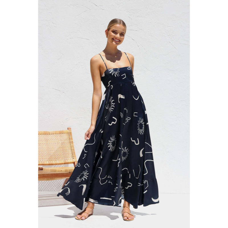 Maxikleid für Damen – Feine Träger – Bequeme Passform – Luftiges Tragegefühl