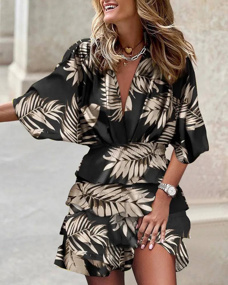 Blumiges Boho-Kleid mit Rüschen – Eleganter und Luftiger Sommerlook