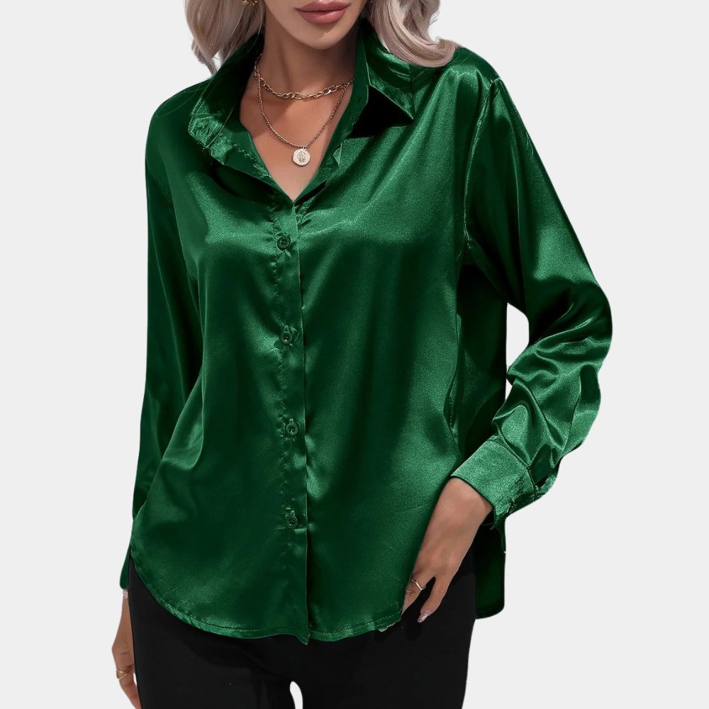 Elegantes Satinhemd mit Knopfleiste für mühelosen Stil