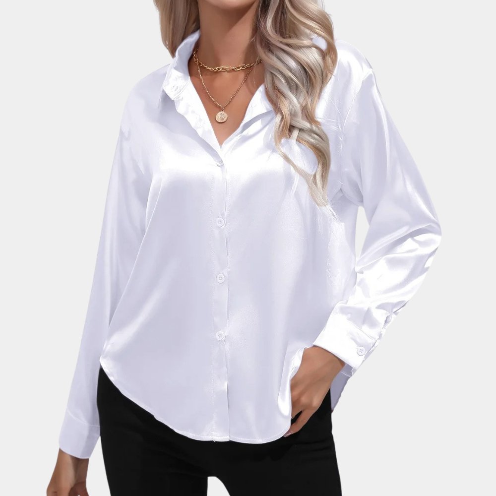Elegantes Satinhemd mit Knopfleiste für mühelosen Stil