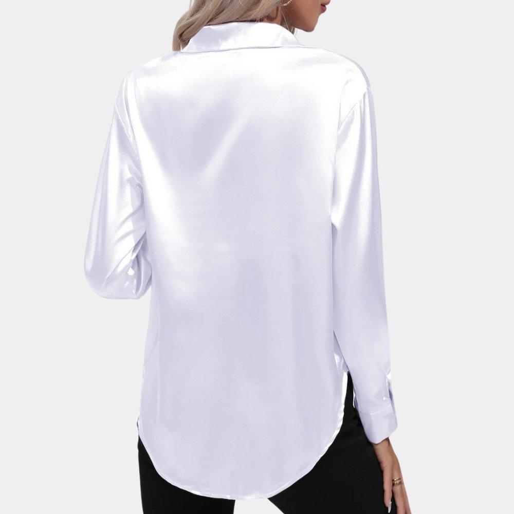 Elegantes Satinhemd mit Knopfleiste für mühelosen Stil