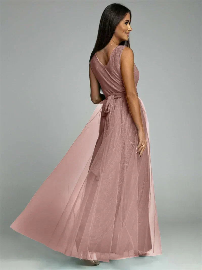 Elegantes V-Ausschnitt Kleid