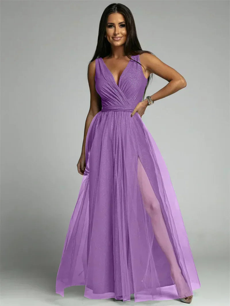 Elegantes V-Ausschnitt Kleid
