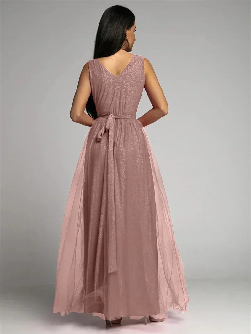 Elegantes V-Ausschnitt Kleid