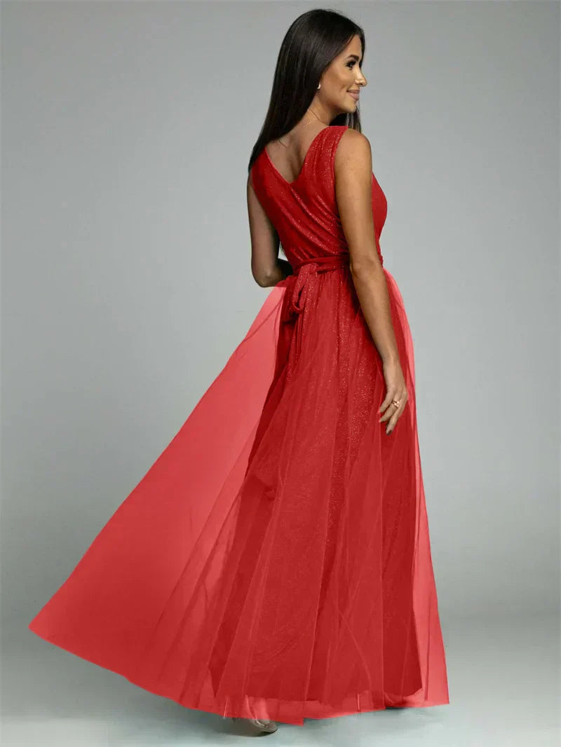 Elegantes V-Ausschnitt Kleid