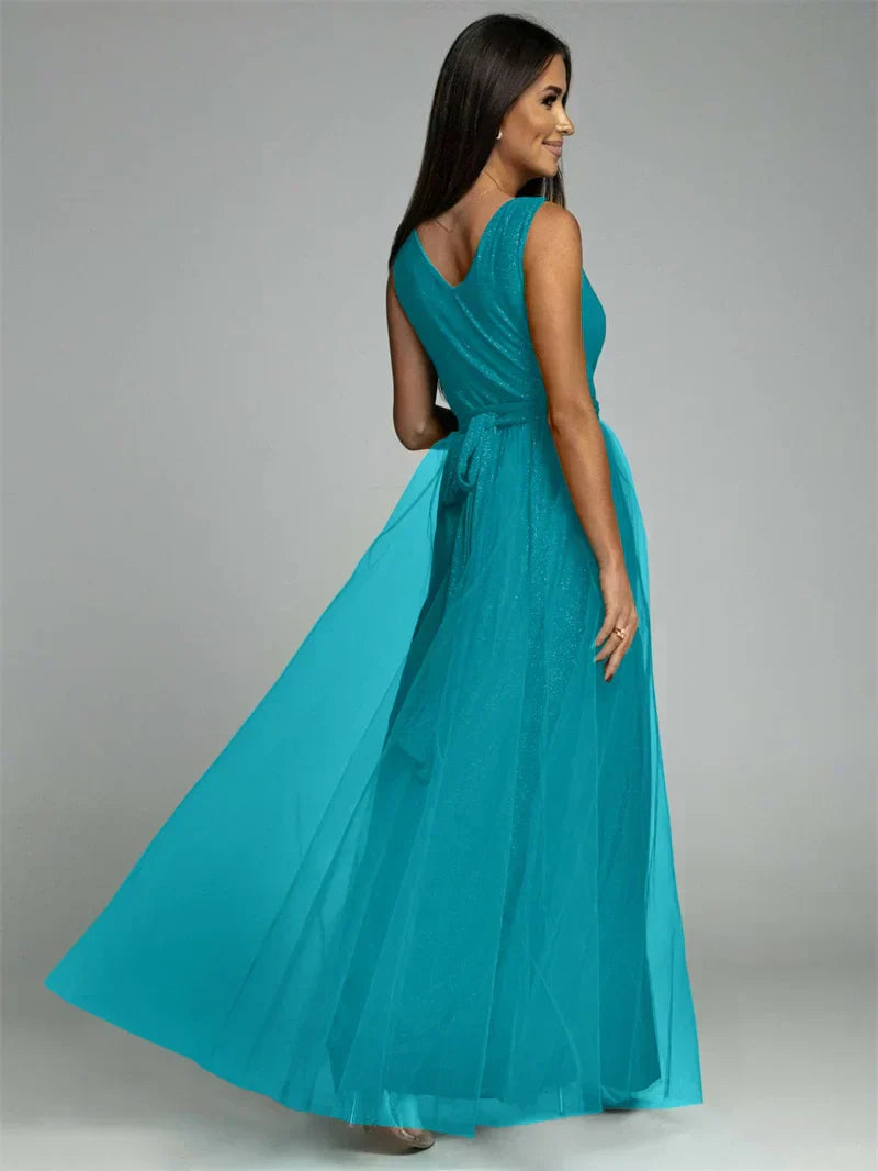 Elegantes V-Ausschnitt Kleid