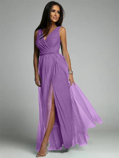 Elegantes V-Ausschnitt Kleid