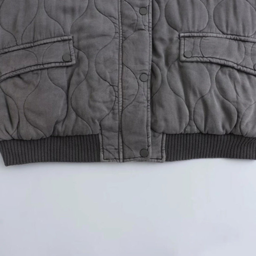 Gesteppte Bomberjacke für Damen | Übergroße Jacke mit Taschen