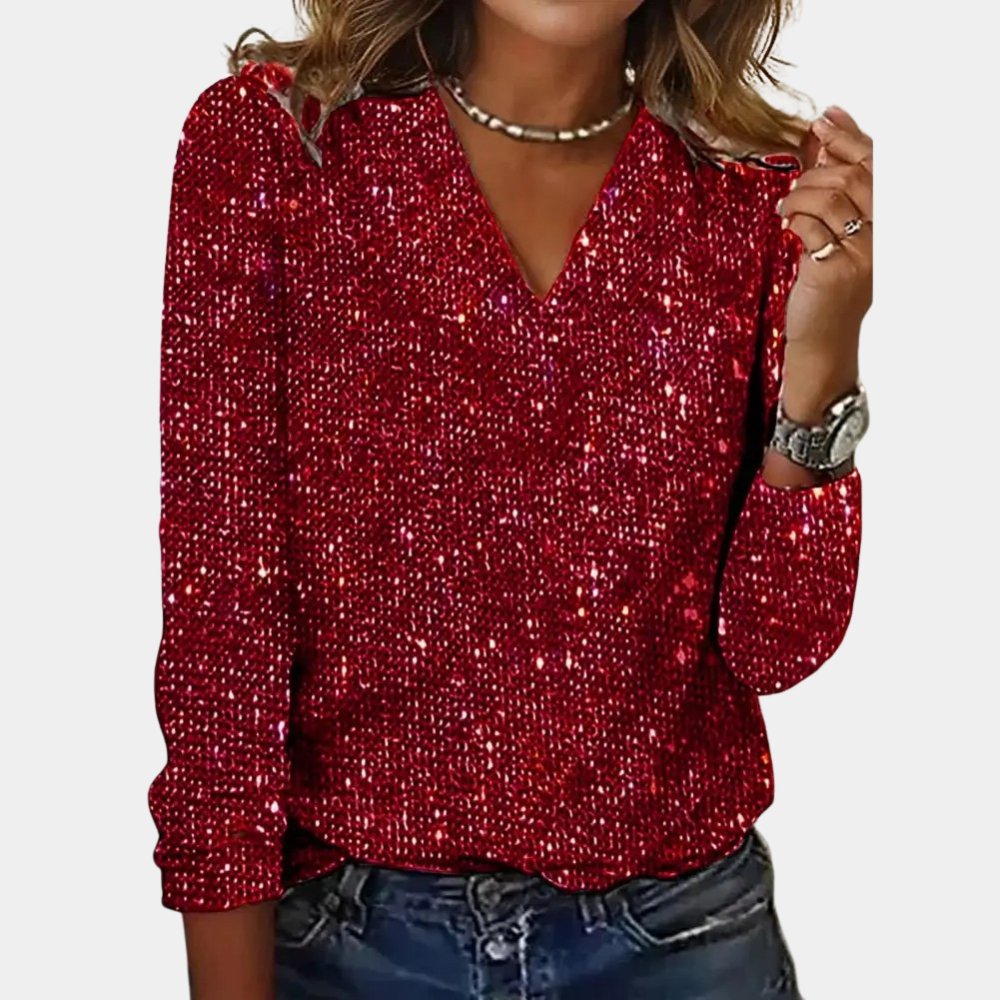 Glitzerndes Pailletten-Top für einen glanzvollen Abend
