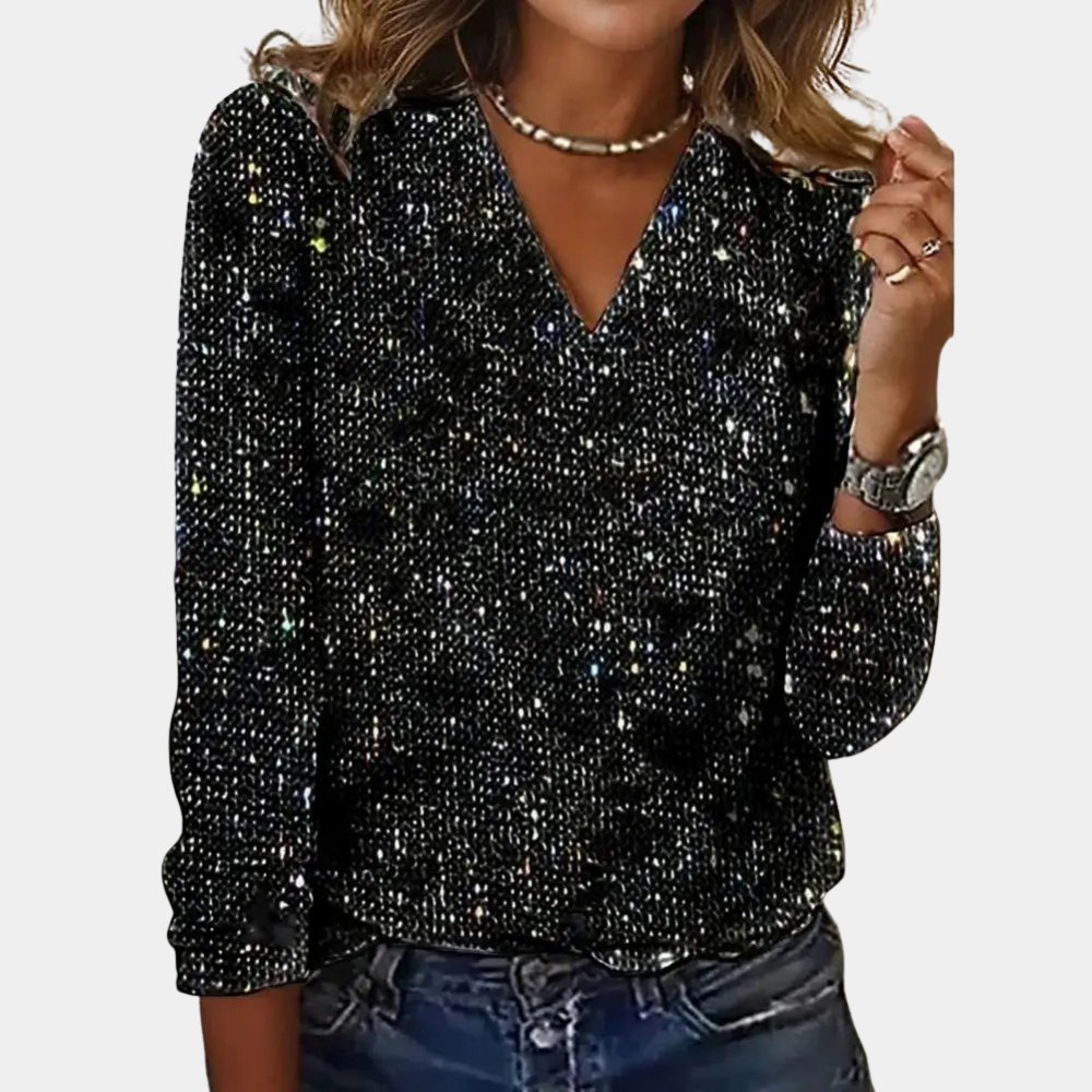 Glitzerndes Pailletten-Top für einen glanzvollen Abend