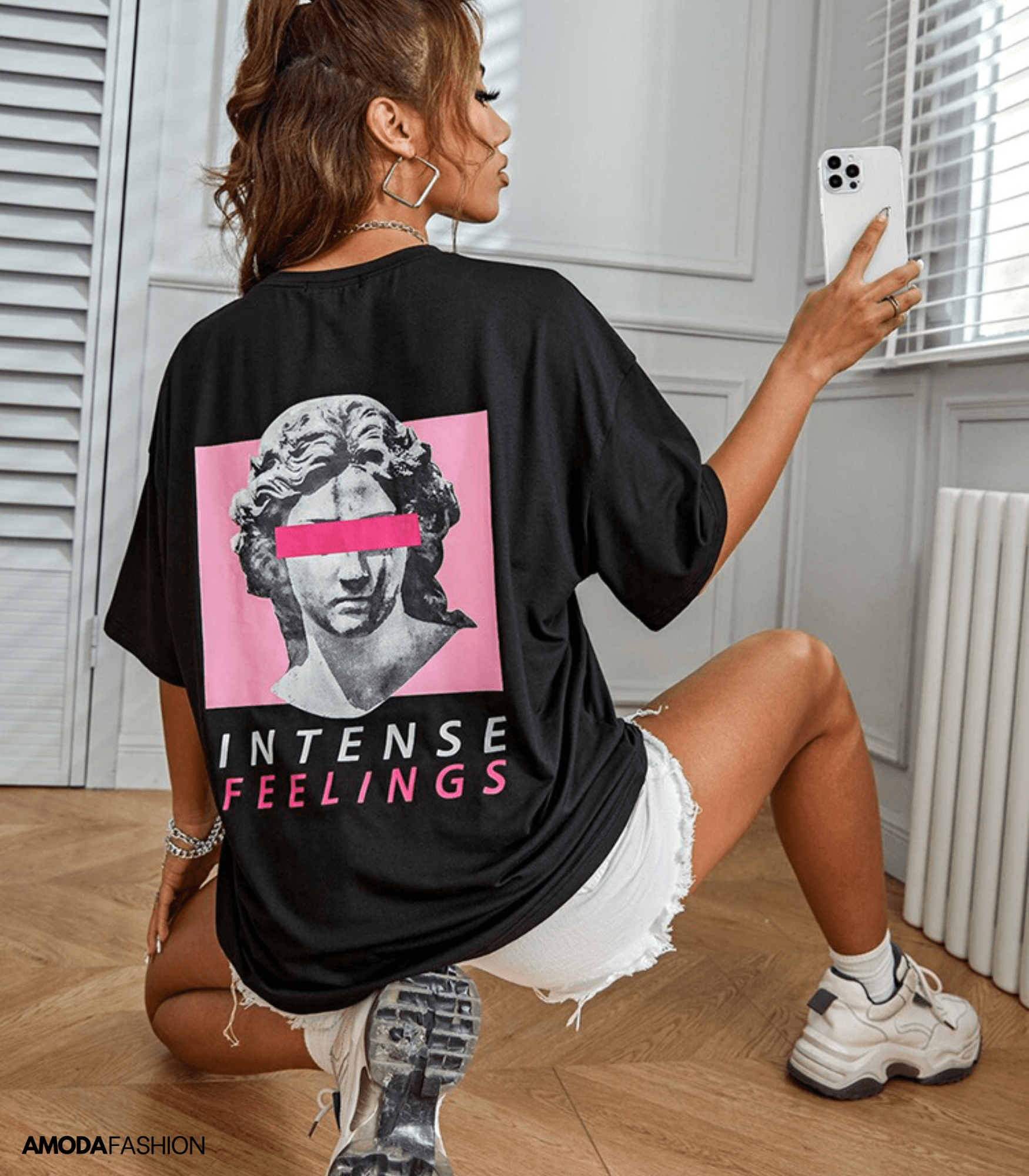 Damen-T-Shirt – Design auf der Rückseite – Leichte Baumwolle – Vielseitiger Stil