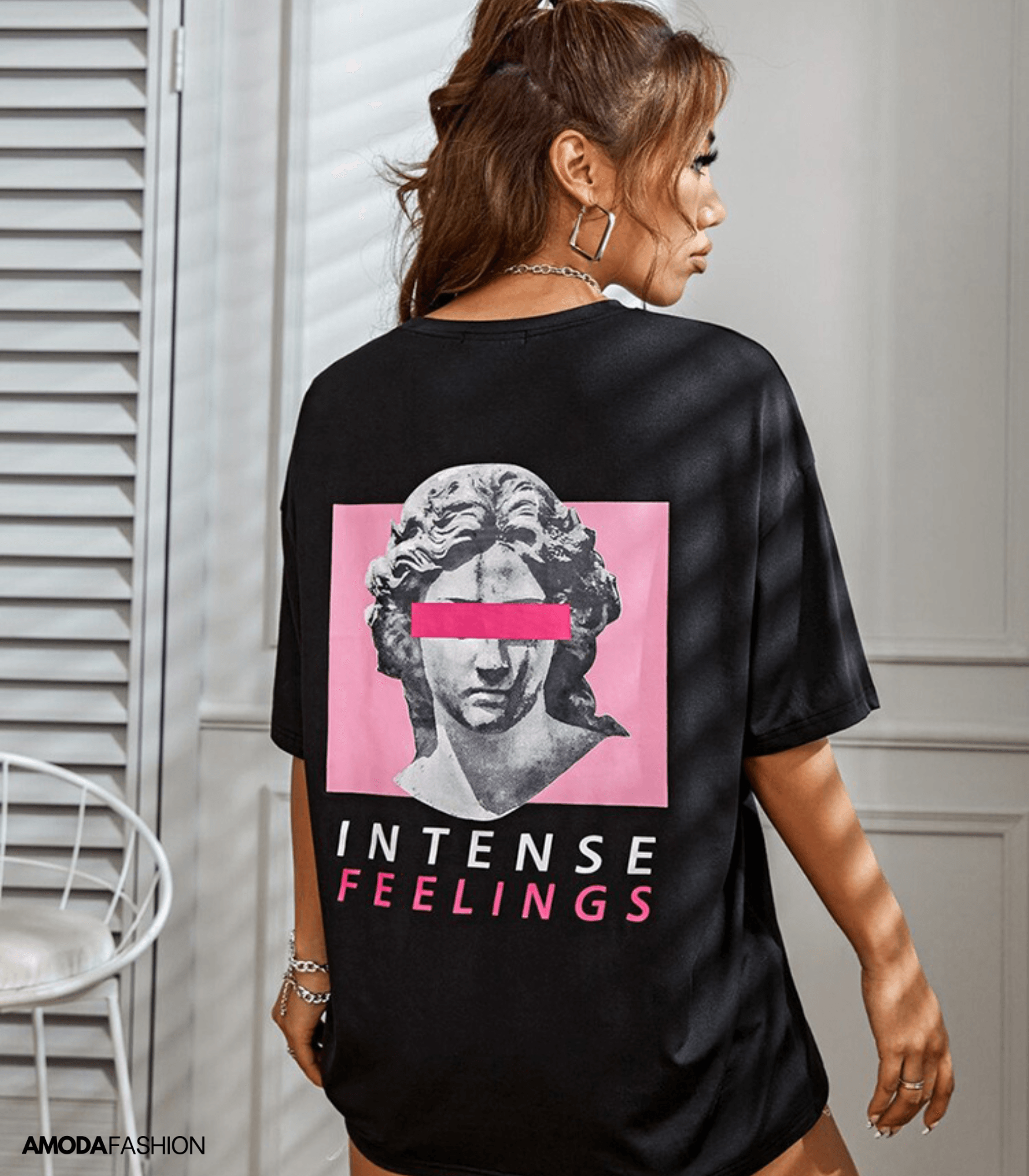 Damen-T-Shirt – Design auf der Rückseite – Leichte Baumwolle – Vielseitiger Stil