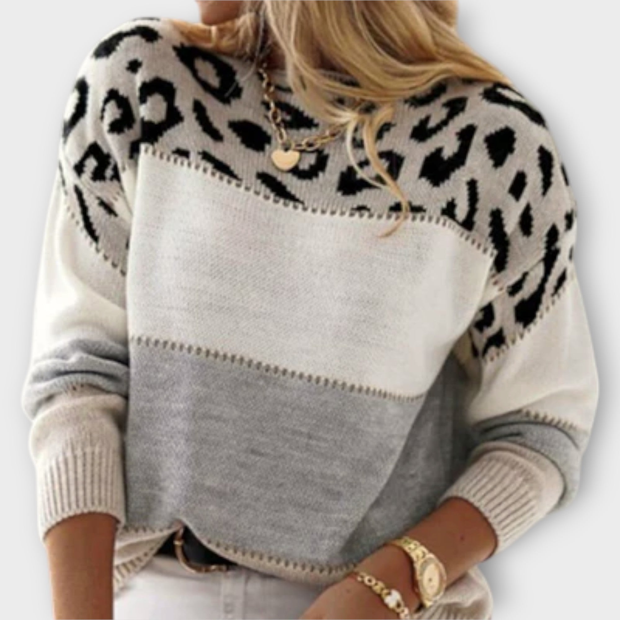 Winterpullover für Frauen mit Leopardenmuster – Weich, Warm & Elegant