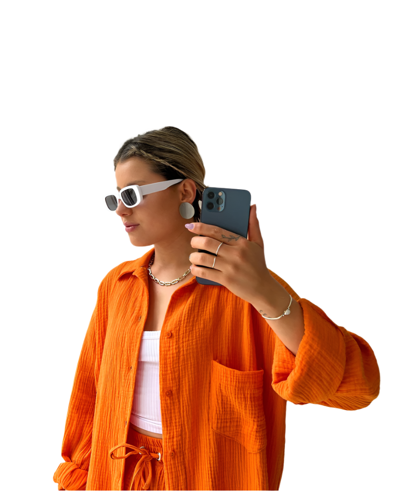 Zwei -Teil -Set für Frauen - luftige Baumwolle - bequeme Passform - stilvolles Design 4