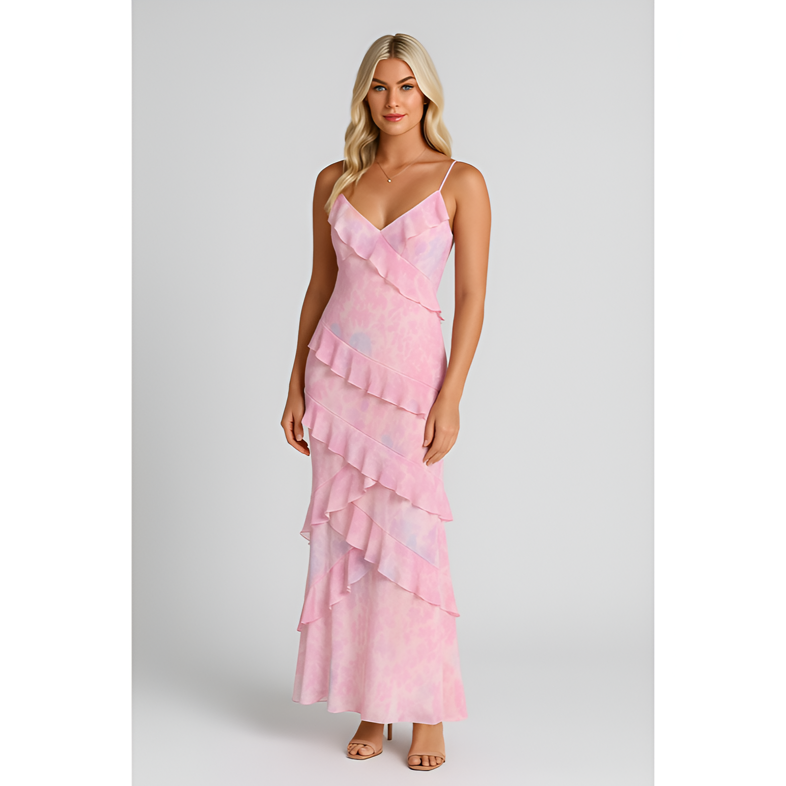 Damen-Midikleid – asymmetrischer Ausschnitt – schlanke Passform – atmungsaktiver Stoff