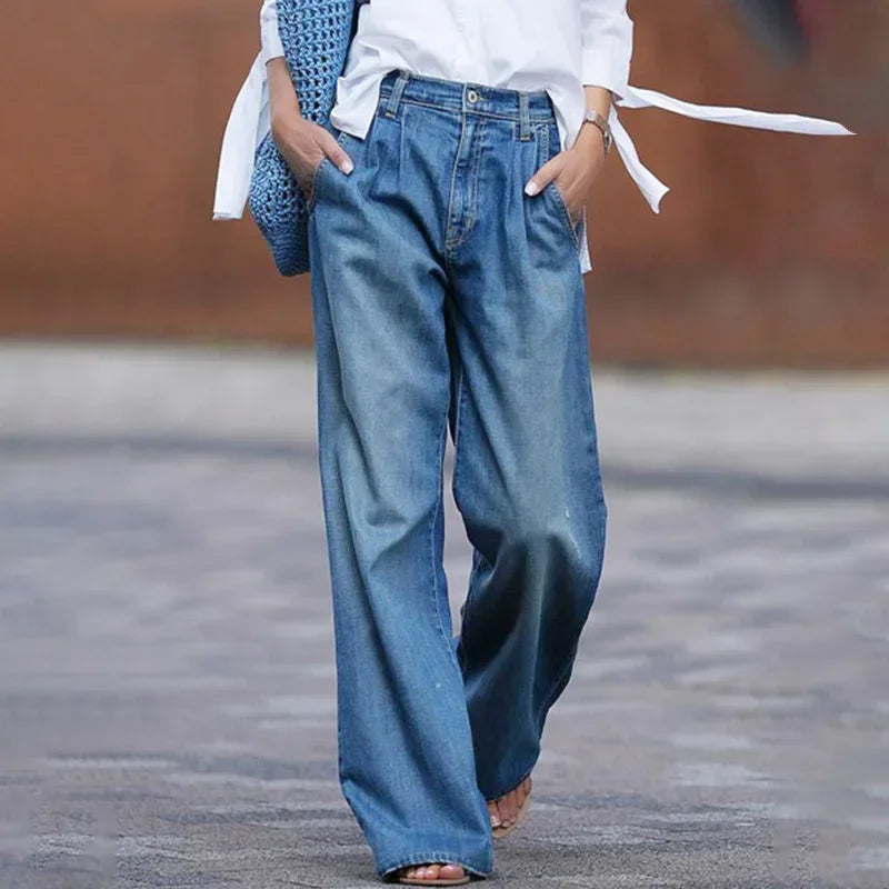 Baggy-Jeans für Damen – Stretch-Denim – lockere Passform – lässiger Look