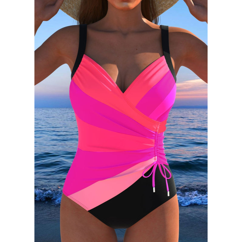 Damen-Badeanzug – Schlanke Passform – Lebhaftes Muster – Weiche Cup-Stütze