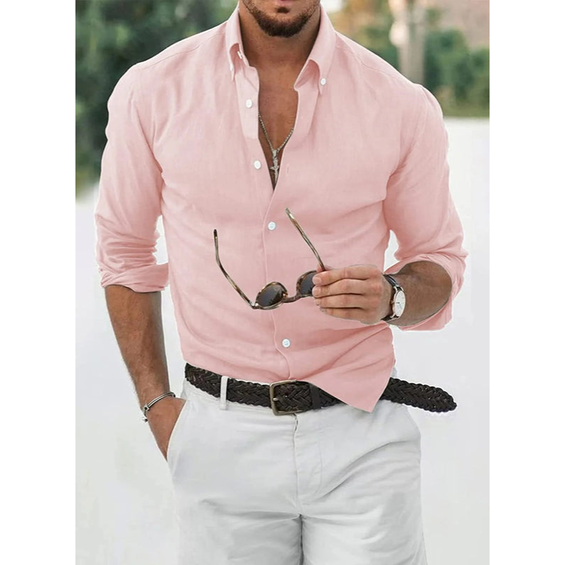 Herrenhemd – Atmungsaktiver Stoff – Formeller Stil – Knopfleiste