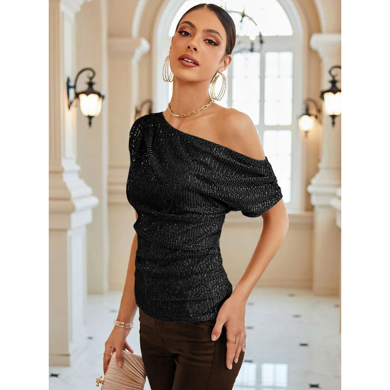 Damenoberteil – Glänzendes Finish – Festlicher Stil – Weiches Futter