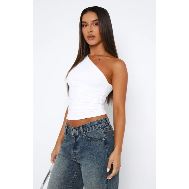 Damenoberteil – Ein Schulter – Elegante Passform – Asymmetrisches Design