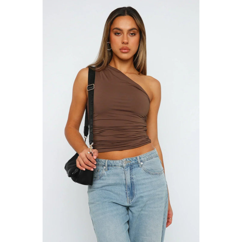 Damenoberteil – Ein Schulter – Elegante Passform – Asymmetrisches Design