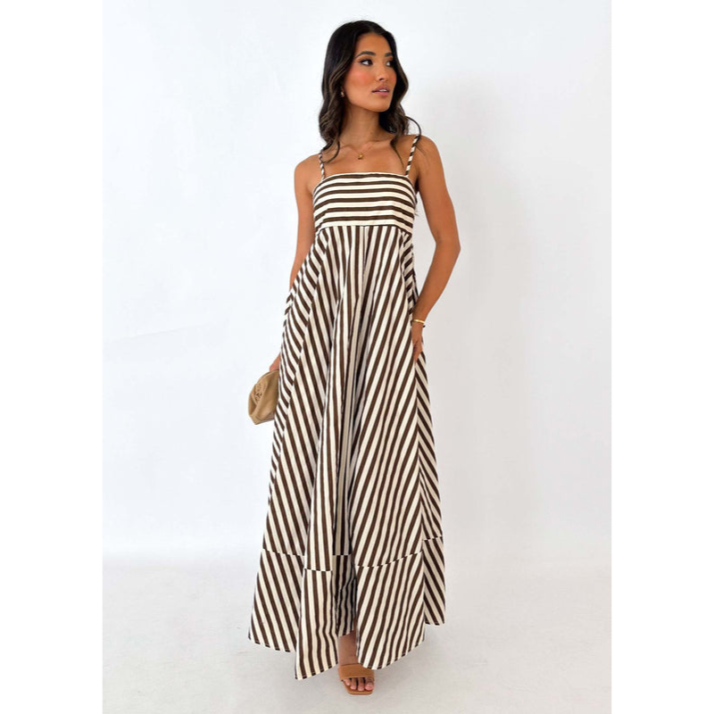 Maxikleid für Damen – Feine Träger – Bequeme Passform – Luftiges Tragegefühl