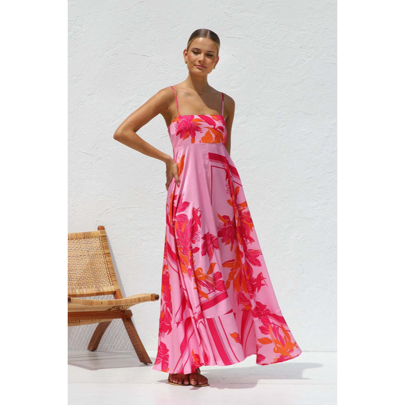 Maxikleid für Damen – Feine Träger – Bequeme Passform – Luftiges Tragegefühl