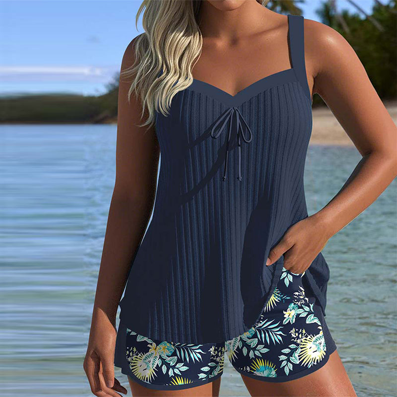 Damen-Bademode – Tankini mit Shorts – Zeitloser Look – Schnell trocknendes Material
