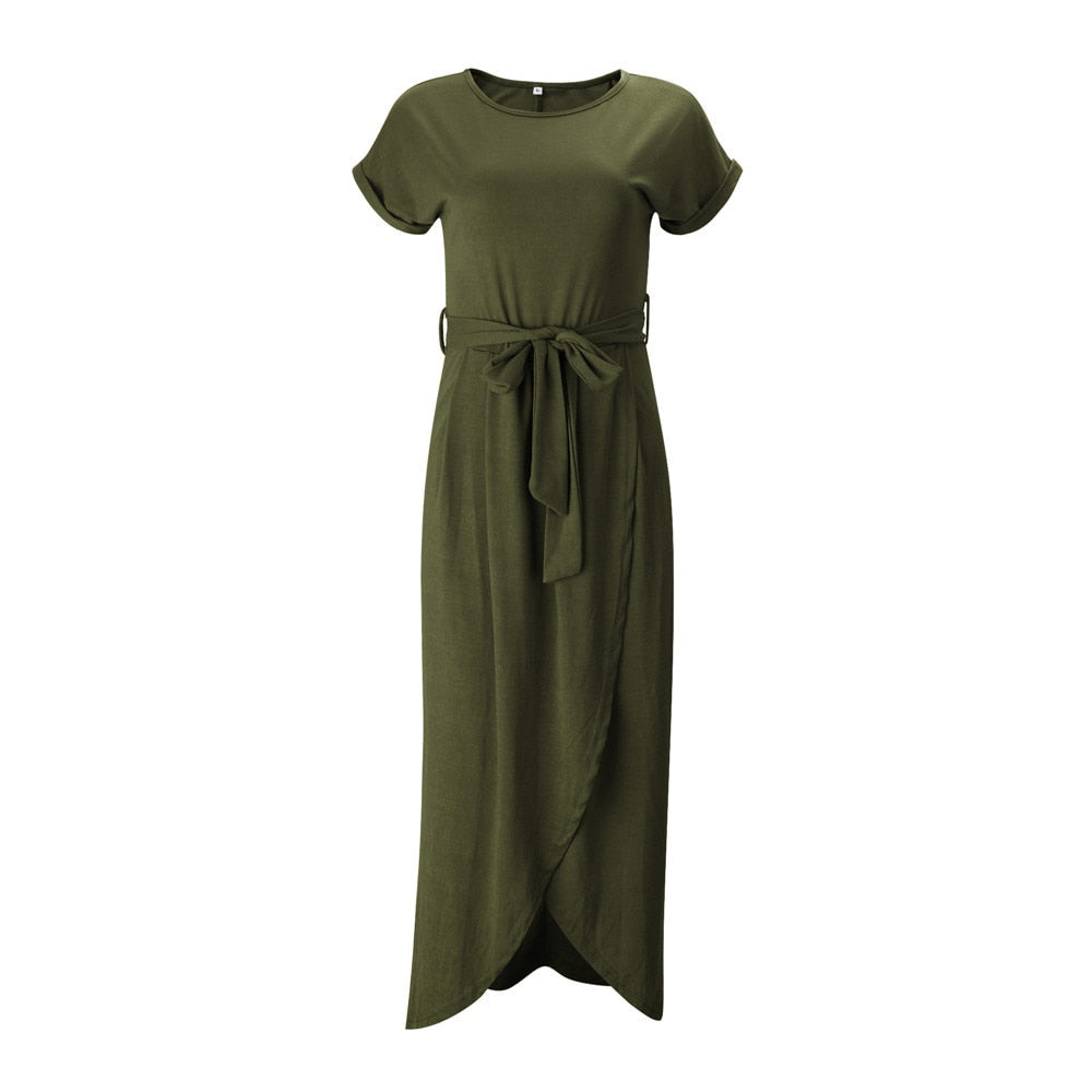 Maxikleid für Damen – Sommerlicher Stil – Leichter Stoff – Eleganter Schlitz