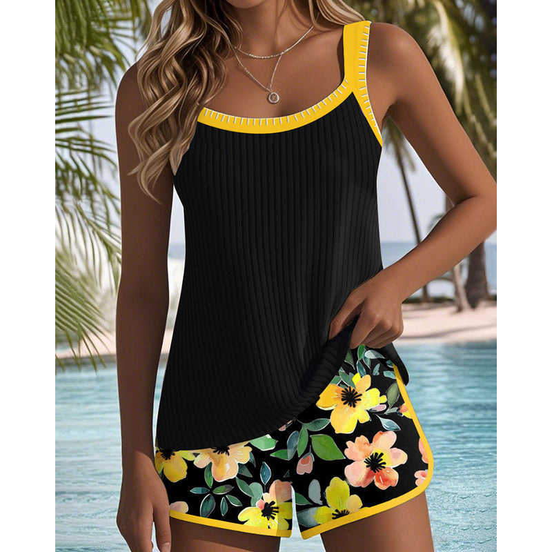 Tankini-Set für Damen – Vollständige Abdeckung – Atmungsaktives Material – Entspannte Passform