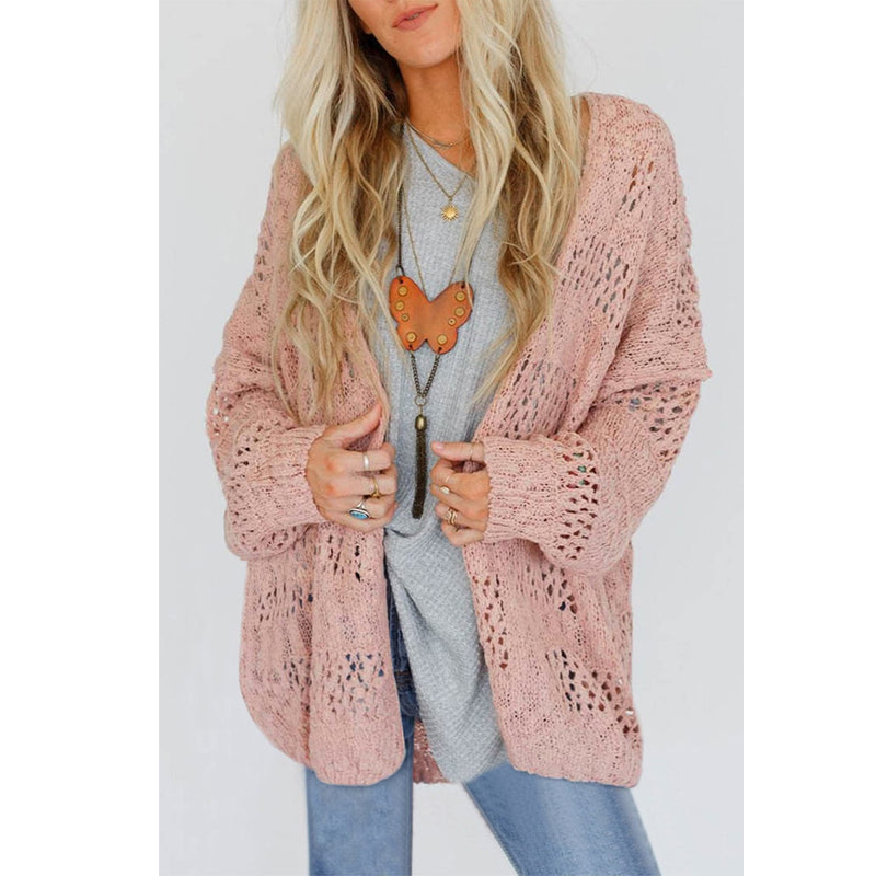 Übergroße Strickjacke für Damen – Boho-Look – Leichter Stoff – Lässige Passform