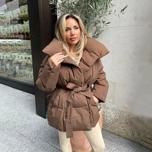 Damen Steppjacke mit Gürtel | Modische Winterwärme