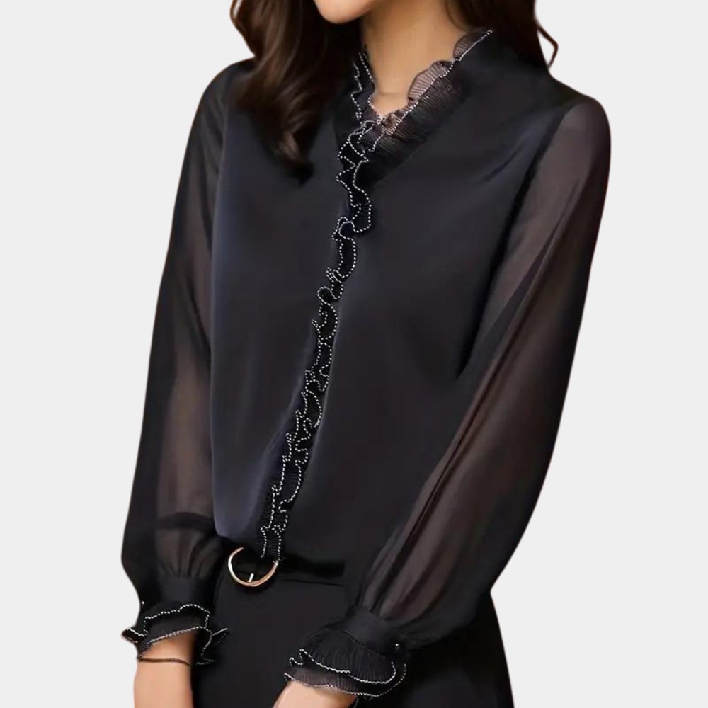 Elegante Bluse mit Rüschensaum für mühelosen Stil