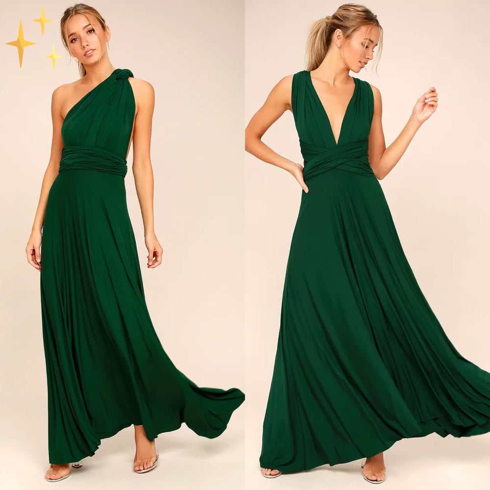 Elegantes Maxikleid mit Wickel-Design und offenem Rücken